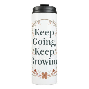 Minimalist Floral Wreath Positive Affirmation Thermal Tumbler