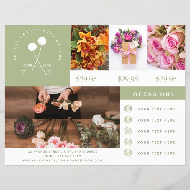 Minimalist Florist Business Photo Flyer (Front)