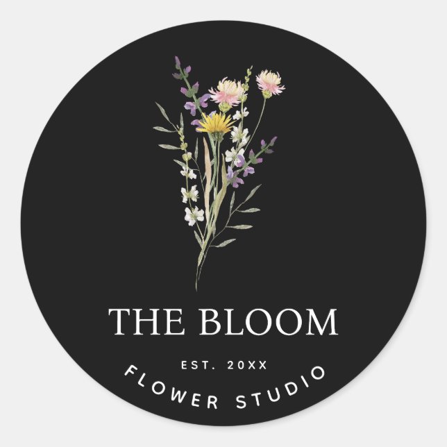 Minimalist Florist Flower Bouquet Label (Front)