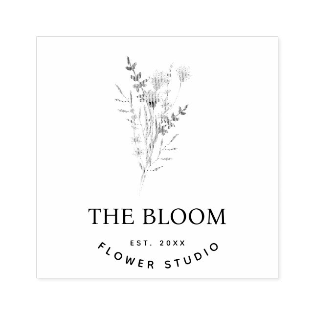 Minimalist Florist Flower Rubber Stamp (Imprint)