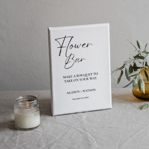 Minimalist Flower bar sign bridal shower flower 