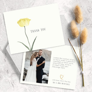 Minimalist Flower Butternut Thank You Card
