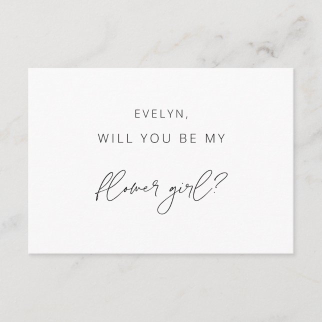 Minimalist Flower Girl Proposal Card  (Front)