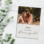 Minimalist Flower girl proposal photo card<br><div class="desc">Will you be my flower girl? Modern,  simple and clean: adopt this minimalist handwritten design for your wedding stationery. Fully customisable colours.</div>