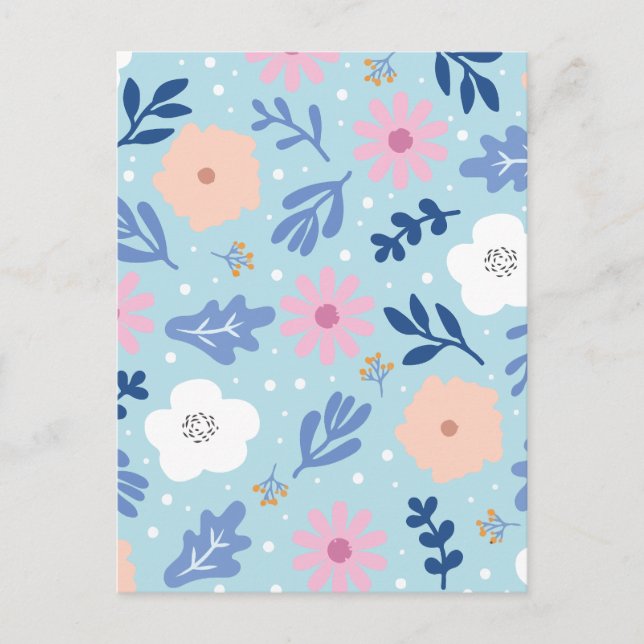 Minimalist flower  holiday postcard (Front)