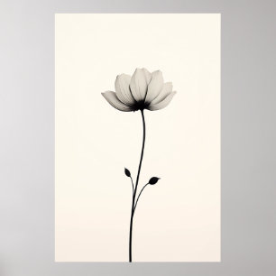 Minimalist Flower in Black and White. Poster