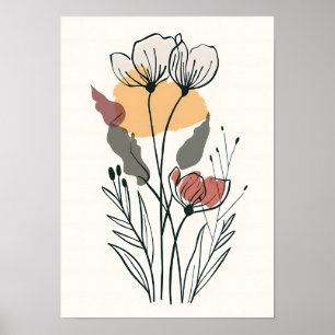 Minimalist Flower Line Art Poster