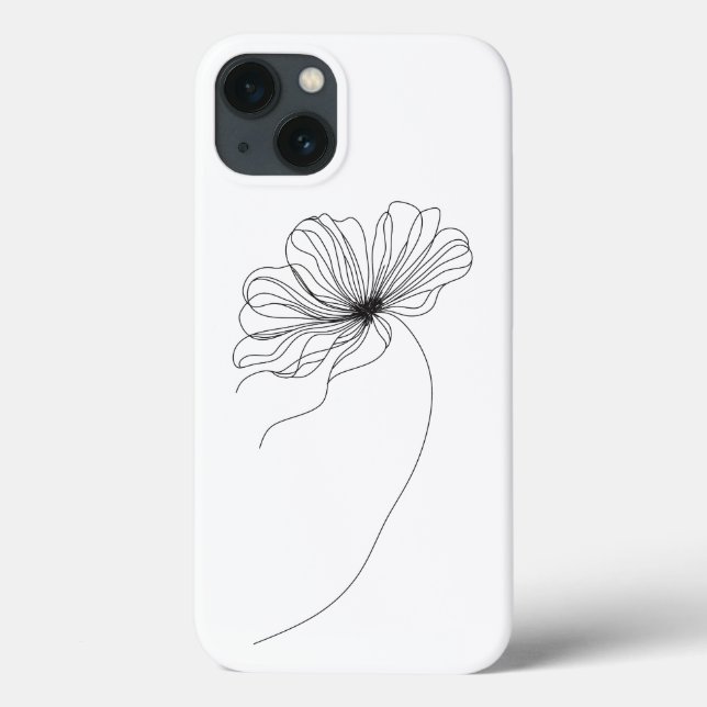 Minimalist Flower Line Drawing Case-Mate iPhone Case (Back)