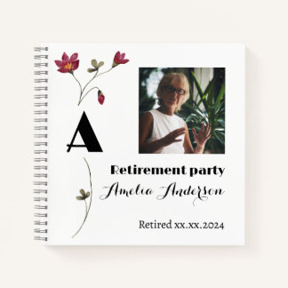 Minimalist flower photo retirement white book