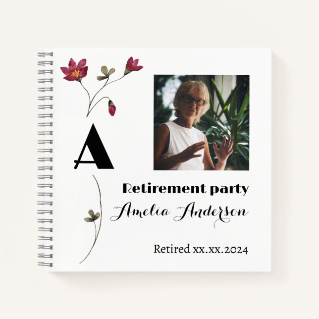Minimalist flower photo retirement white book (Front)
