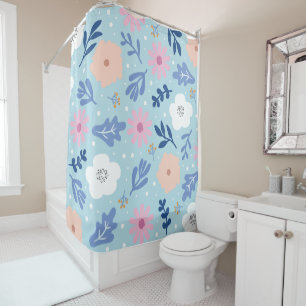 Minimalist flower shower curtain