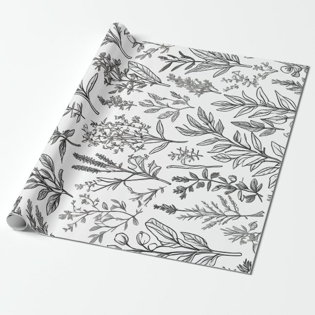 MInimalist Flower Wrapping Paper (Unrolled)