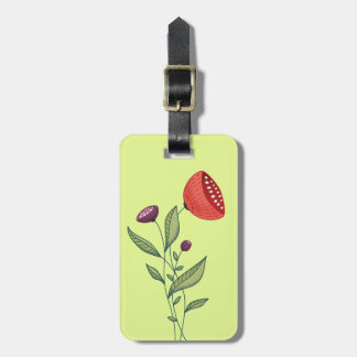 Minimalist Flowers Abstract Botanical Line Art Luggage Tag