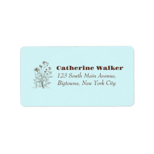 Minimalist Flowers and Weeds Design Rerurn Address Label
