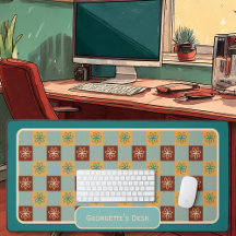 Minimalist Flowers - Checked in Fading Sun Palette