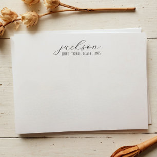 Minimalist Flowing Script Family Note Card