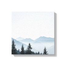 Minimalist Foggy Mountain Forest
