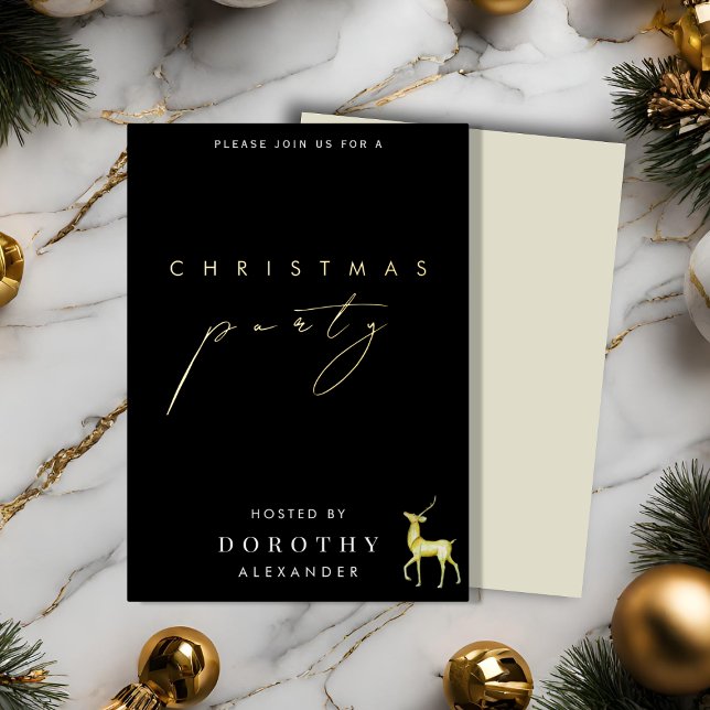 Minimalist Foil Christmas Party Invitation (Creator Uploaded)