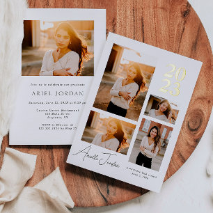 Minimalist Foil Graduation Year Foil Invitation