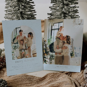 Minimalist Foil Photo Family Christmas Card