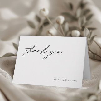 Minimalist Folded Wedding Thank You Card