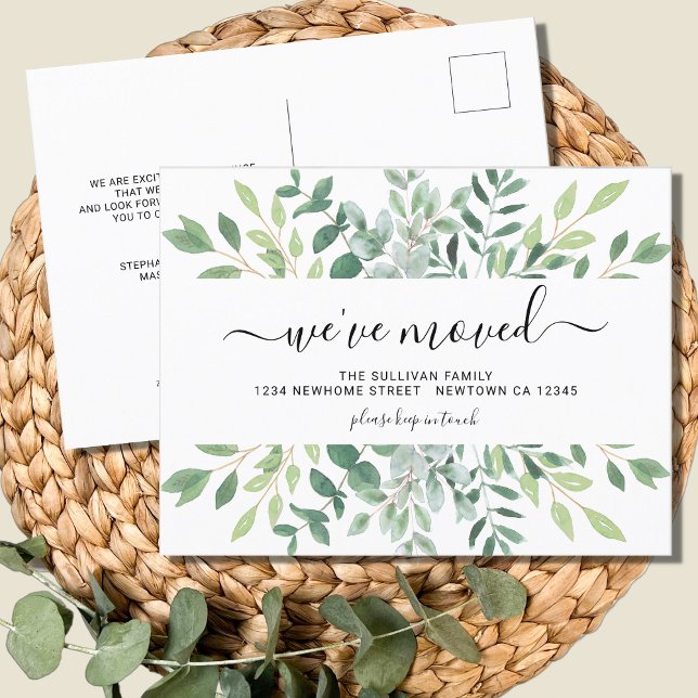 Minimalist Foliage Announcement Postcard (Creator Uploaded)