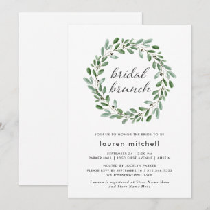 Minimalist Foliage   Bridal Brunch Invitation