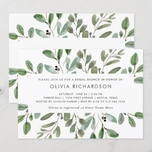 Minimalist Foliage   Bridal Brunch Invitation