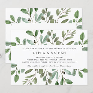 Minimalist Foliage   Couples Shower Invitation