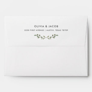 Minimalist Foliage   Dark Grey Inside Wedding Envelope