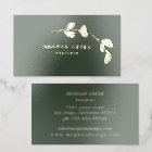 Minimalist Foliage Emerald Business Card