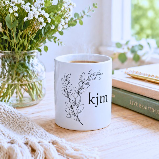 Minimalist Foliage Monogram  Coffee Mug (Creator Uploaded)