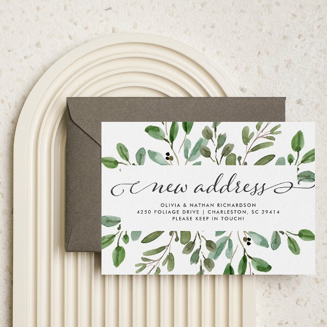 Minimalist Foliage | Moving Announcement Postcard (Creator Uploaded)