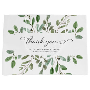 Minimalist Foliage   Thank You Retail Shopping Bag