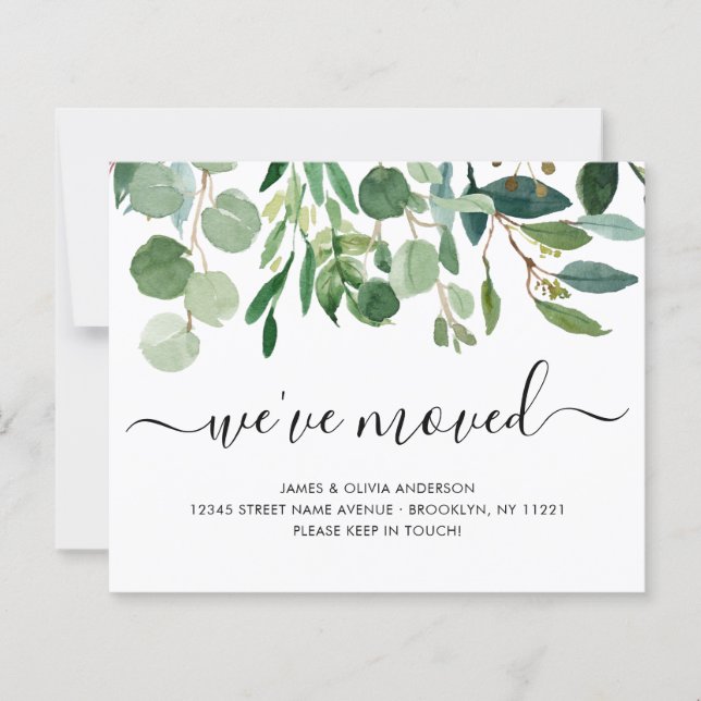 Minimalist Foliage We've Moved Moving Announcement (Front)