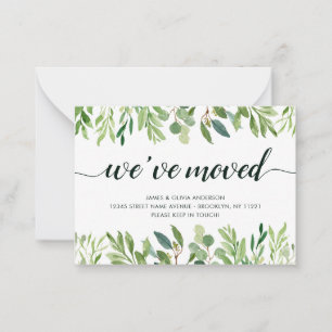 Minimalist Foliage We've Moved New Address Moving  Card