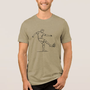 Minimalist Football Line Art Graphic T-Shirt Tri-Blend Shirt