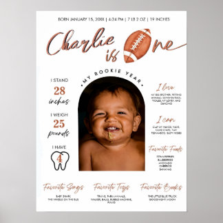 Minimalist Football Rookie of the Year First Year  Poster