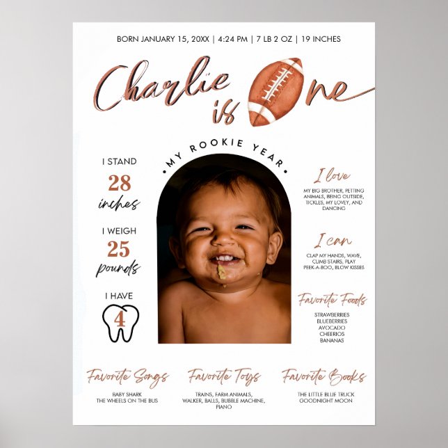 Minimalist Football Rookie of the Year First Year  Poster (Front)