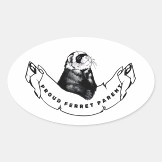 Minimalist  for ferret enthusiasts. oval sticker