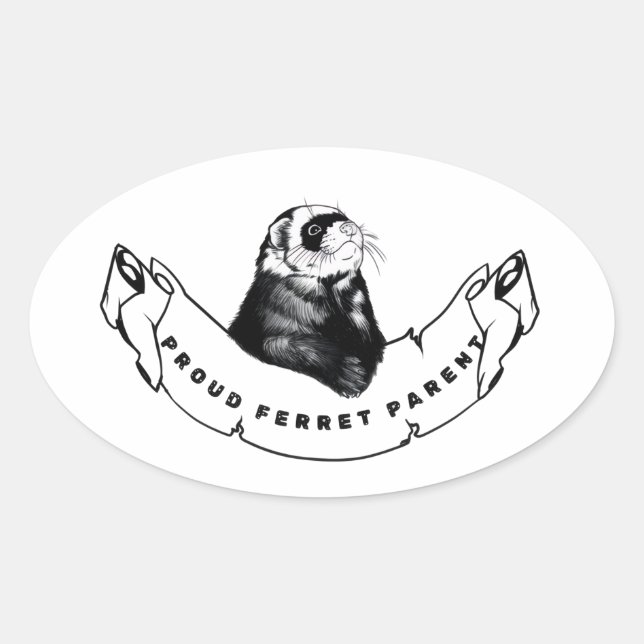 Minimalist  for ferret enthusiasts. oval sticker (Front)