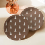 Minimalist forest brown rustic pine trees pattern paper plate<br><div class="desc">Minimalist forest brown rustic pine trees pattern Paper Plates
Matching items available.</div>