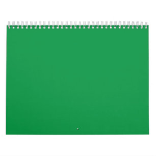 Minimalist Forest Green Solid Colour Design Calendar