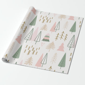 Minimalist Forest Tree Pattern Wrapping Paper