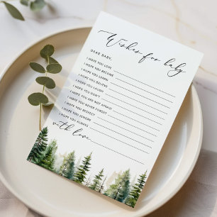 Minimalist forest Wishes for baby card