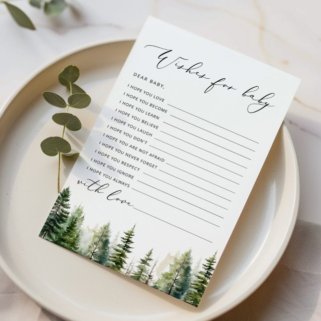 Minimalist forest Wishes for baby card (Creator Uploaded)