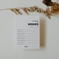 Minimalist Formal Baby Shower Hopes & Wishes Card