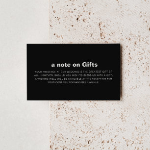 Minimalist Formal Black Wedding Wishing Well  Enclosure Card