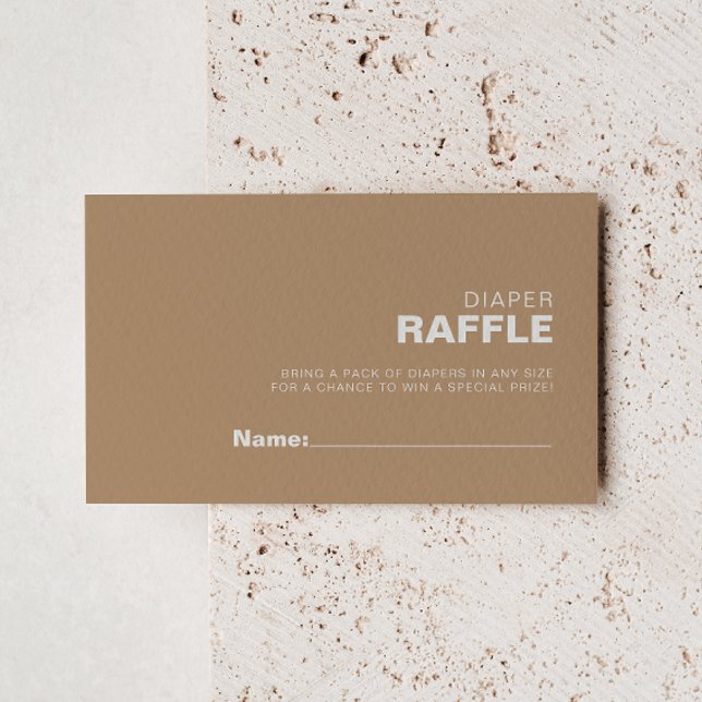 Minimalist Formal Brown Diaper Raffle Ticket   Enclosure Card (Creator Uploaded)