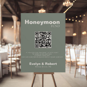 Minimalist Formal Green Wedding Honeymoon Fund Poster